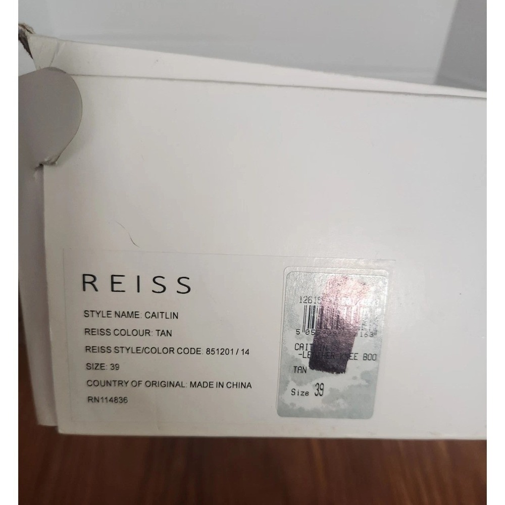 NWT Reiss Caitlin Leather Knee High Boots Sz 8 Zip Up 4" Heel Pointy Toe Capsule - Picture 14 of 16